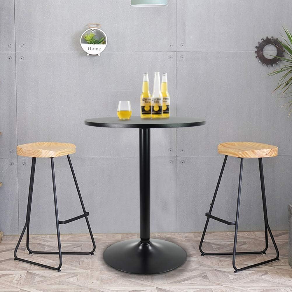 KKTONER Round Bar Table 23.6-Inch Top for Cocktail Bar Pub Dining Bistro (28.7H, Black): Kitchen & Dining