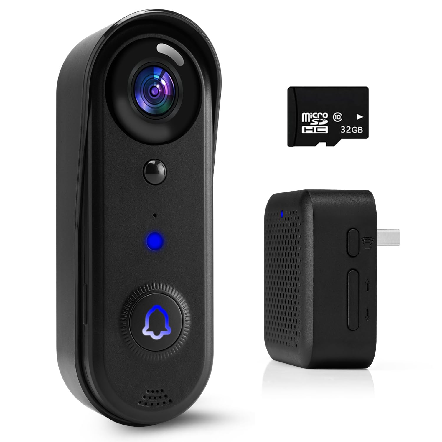 AIMEAR Doorbell Camera Wireless with Chime,32GB SD Card,No Monthly Fees, WiFi Video Doorbell Camera,1080P HD, 2-Way Audio, Motion Detection, IP65 Waterproof,2.4G WIFI, Pre-installed