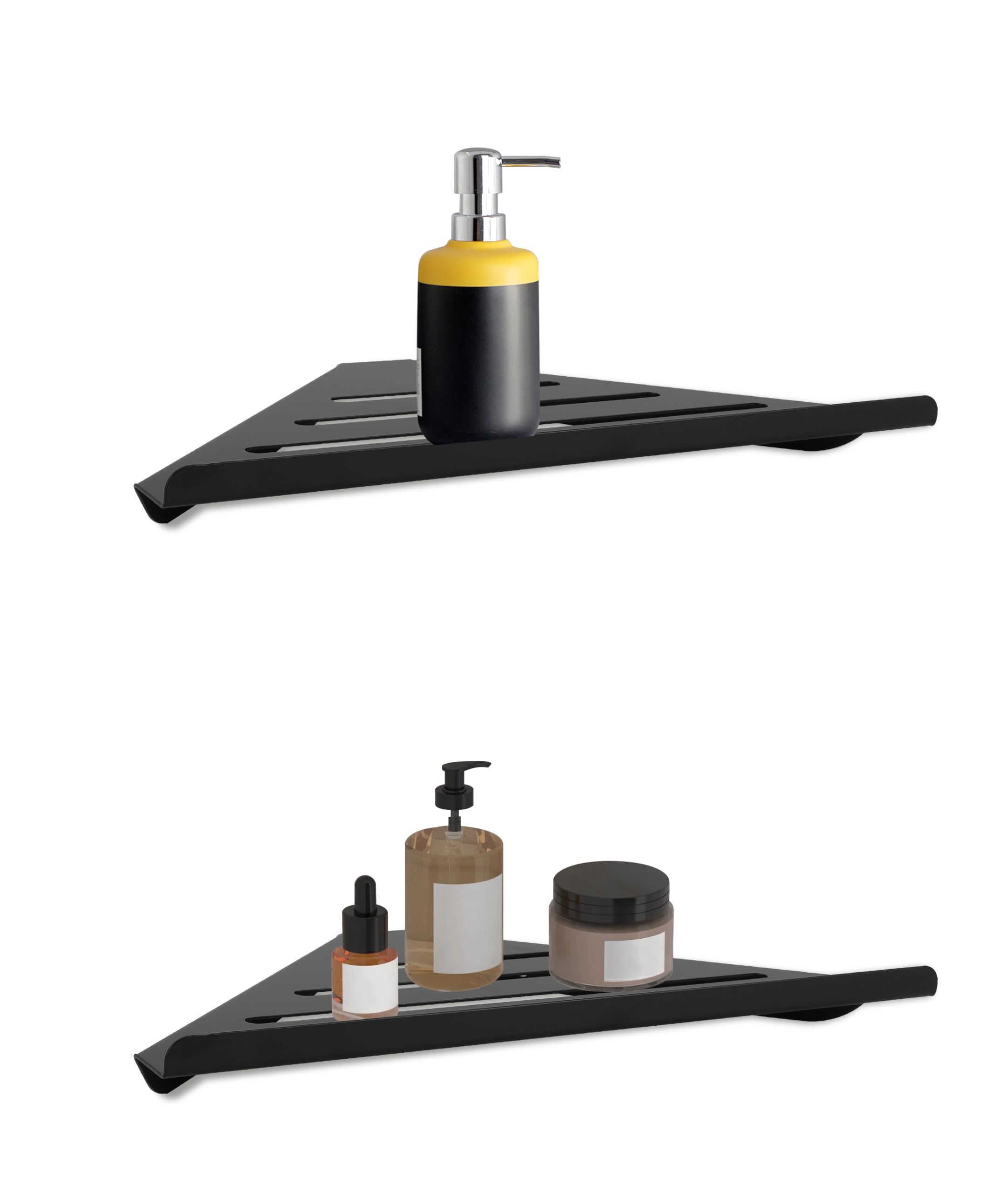 Gugxiom Corner Shower Shelf, Set of 2 304 Stainless Steel Corner Shelves, Bathroom Shelf for Shower and Kitchen Storage, 190 x 190 x 300 mm