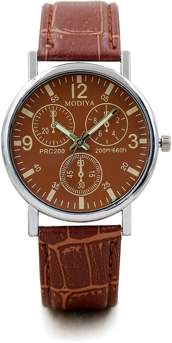 Amazon Cooki Mens Quartz Watches高級ブルーガラス面レザーバンド腕時計合金アナログクラシックビジネス男性用時計 メンズウォッチon クリアランス 35 5mm X 35 5mm C メンズ腕時計 腕時計 通販