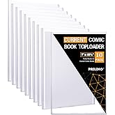 10ct Current Comic Book Toploaders - Modern Comic Book Top loaders, Crystal Clear Regular Comic Book Topload, Premium PVC Comic Book Holder, Crystal Clear Protection for Display, Storage, Collection