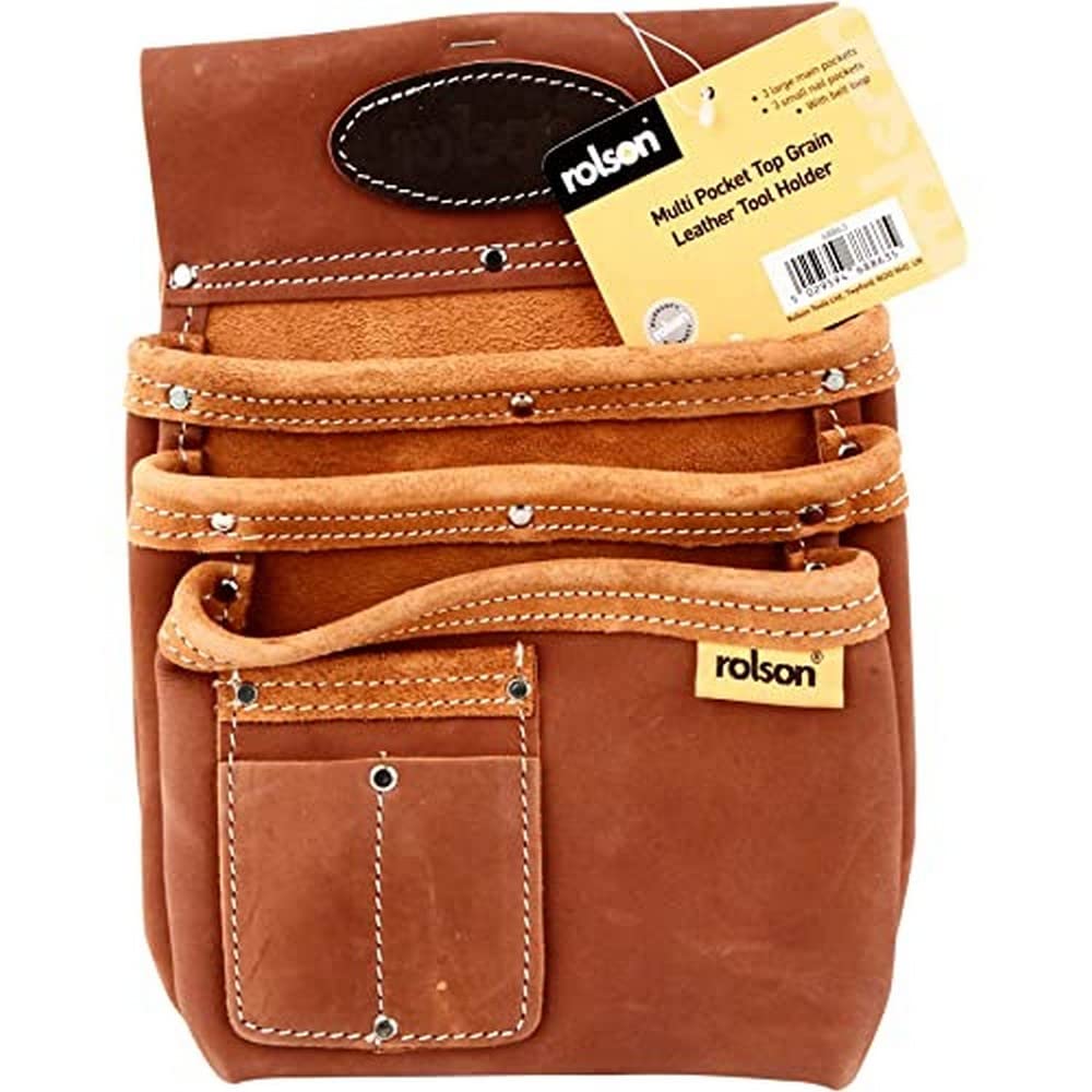 Rolson 68863 Multi-Pocket Leather Tool Holder
