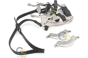 GS ONLINE Equine Miniature Horse Pony Dental Mouth Gag Speculum Stainless Steel Satin with Leather Straps Dentistry Veterinary BITS Cups Upper Lower Jaws by G.S Online Store