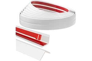 Raycity 36 Feet Flexible Inside & Outside Corner Trim Molding Peel and Stick Molding 90° External Corner Guards Trim for Tile and Wall Edges Gaps, Furniture and Wall Repair-White/0.06" (H)*1.6" (W)