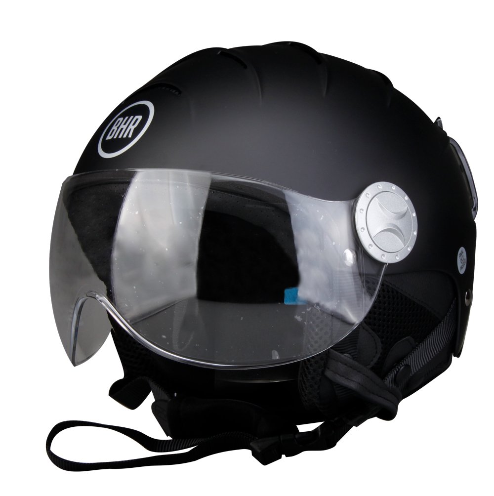 BHR 85891 Demi-Jet Helmet, Black (Matte Black), S