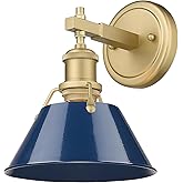 Golden Lighting Yep Orwell 1-Light Vanity in Brushed Champagne Brass and Navy Blue Shade