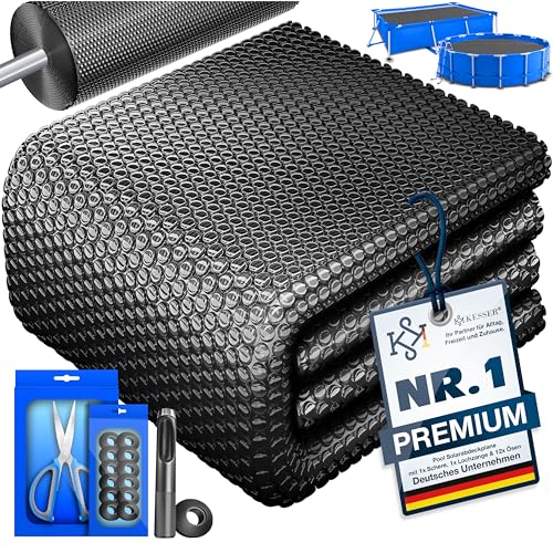 KESSER® Pool Solarabdeckplane Rechteckig 600 x 400cm Solarfolie 120 µm Solarabdeckung Solarplane zuschneidbar, Poolheizung Wassererwärmung Wärmeplane,