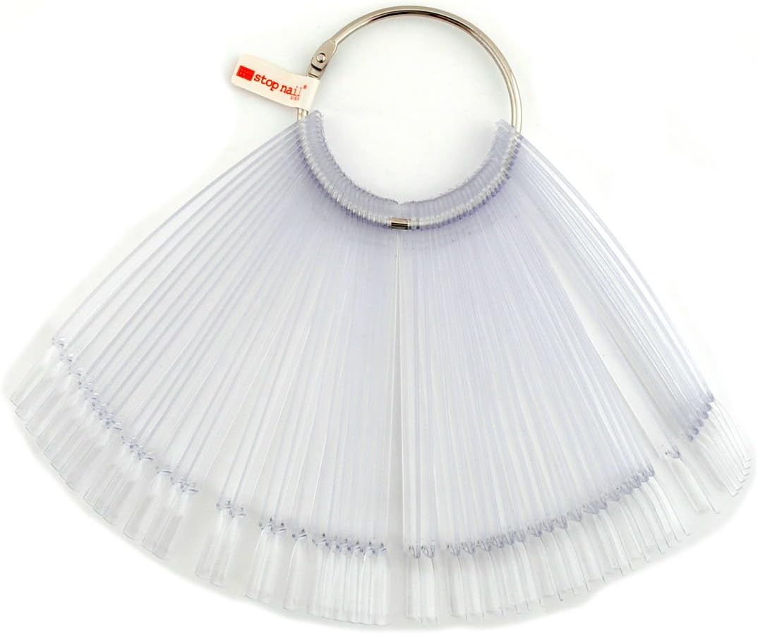 Stop Nail 50Pcs False Nail Art Practice Board Tips Stick Polish Foldable Display Clear Dh-4054