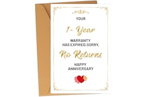 Funny One Year Anniversary Card with Envelope, 1st Anniversary Present Funny Card for Husband Wife Boyfriend Girlfriend Partn