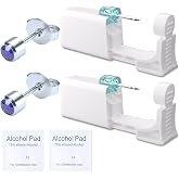 YINPAD Ear Piercing Kit - Disposable Piercing Gun Preloaded with Different Style 4mm Studs, at Home Self Piercer Kit (Classic Blue Diamond)