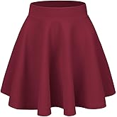 ZXIHZF Women's Casual Stretch Waist Versatile Flared Mini Skater Skirt