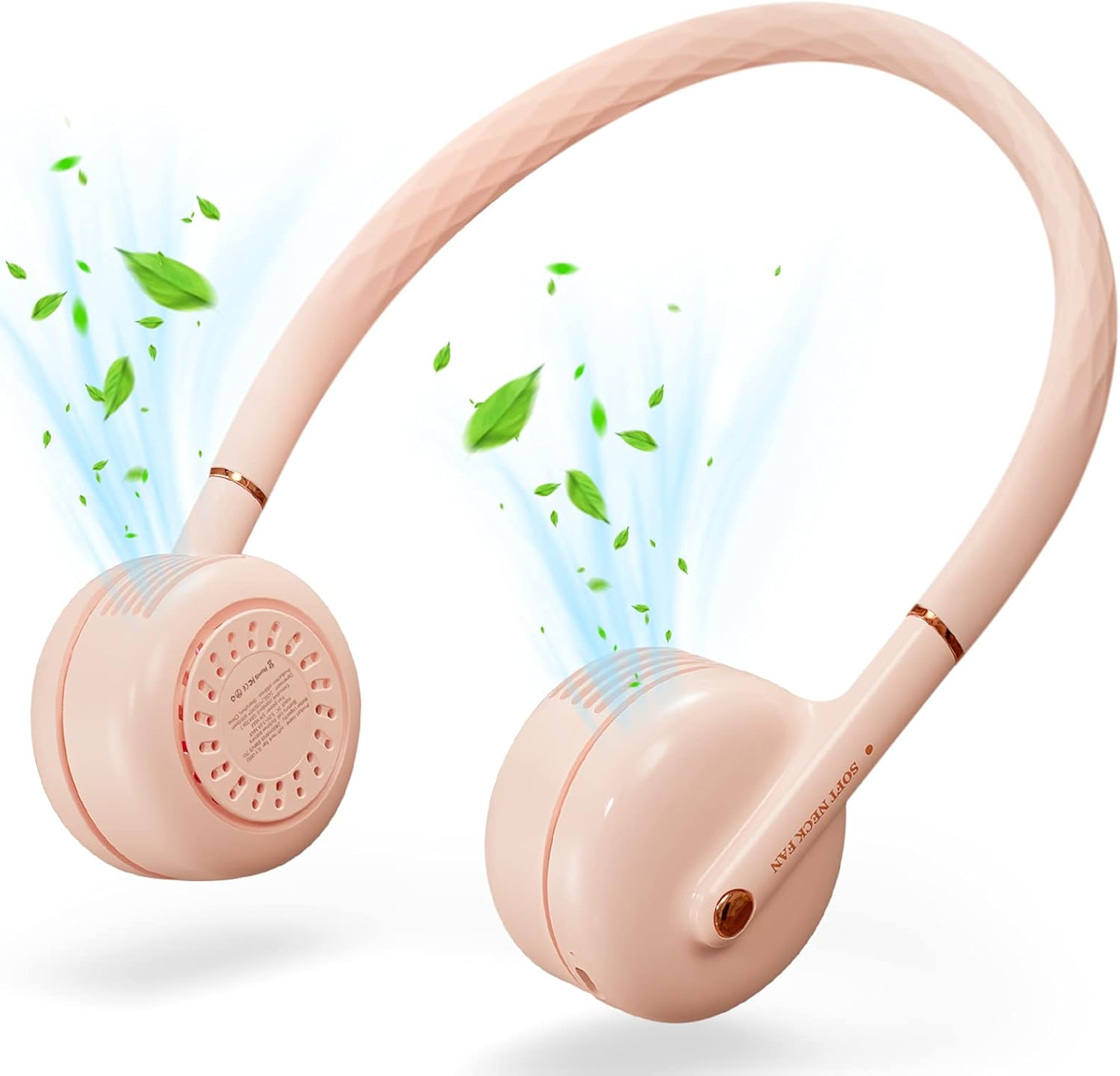 Neck Fan, Hands Free Bladeless Fan, 2400 mAh Battery Operated Portable Fan, 3 Level Air Flow Personal Fan, Rechargeable Type-C Mini Fan for Outdoor Sports Travel: Kitchen & Dining