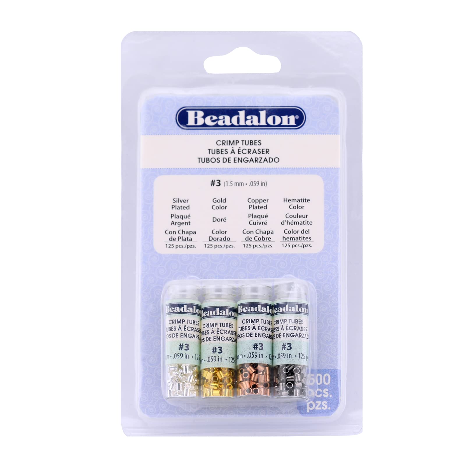 Beadalon 500-Piece Crimp Tube Variety Pack