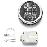 Electronic Safe Lock Kit Replacement with Digital Keypad and Solenoid Lock | 2 Override Keys, Left Opening Safe Keypad Replacement for Safe Boxes &amp; Rifle Safes, Silver