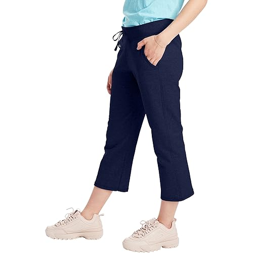 Hanes Women's French Terry Capris, Capri Pants, Navy, XX-Large in