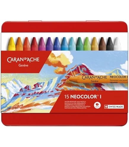 Amazon.com: Caran d'Ache Neocolor II Water-Soluble Pastels, Wooden