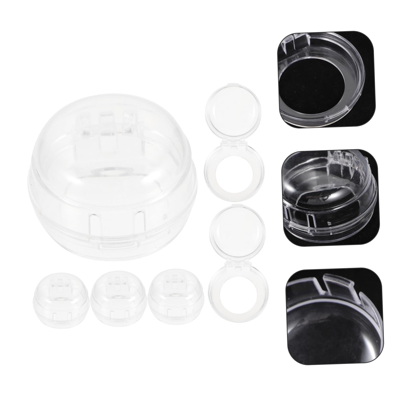 Yardwe 6Pcs Safety Stove Knob Cover Transparent Button Protector for Gas Burners Easy to Use Childproof Lock for Home Appliances Fits Buttons