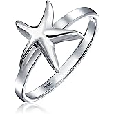 Bling Jewelry Dainty Simple Pave Cubic Zirconia CZ Nautical Tropical Beach Midi Starfish Ring For Teen Women .925 Sterling Silver