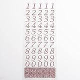 Italian Options 15mm Script Rose Pink Glitter Numbers Self Adhesive view 2