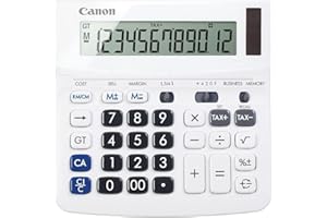 Canon WS-220TSG Desktop 12 Digit Calculator with Tax and Cost/Sell/Margin Calculations, White