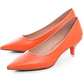 Women's Low Kitten Heel Pumps Classic Fashion Dress Pumps Simple Heeled Shoes for Office Work