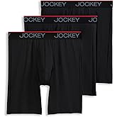 Jockey Men's Underwear Chafe Proof Pouch Microfiber 8.5" Long Leg Boxer Brief - 3 Pack