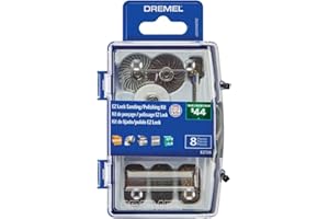 Dremel EZ726-01 EZ Lock Sanding & Polishing Rotary Accessories Kit, 8-Piece Assorted Set - Ideal for for Light Sanding, Detai