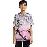 Messi Boys' Lifestyle Short Sleeve Top, Slim-Fit Shirt with Logo, Comfortable, Messi Field Score Tee, 14-16