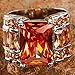 Psiroy 925 Sterling Silver Plated Simulated Morganite Knuckle Wide Band Ring Size 8