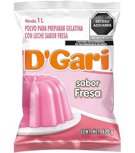 D'Gari Peach Gelatin Dessert Mix 4.2 Oz (Pack Of 6