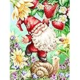 NAIMOER Peinture Diamant Gnomes Adulte, Diamond Painting Automne Complet, Diamond Painting Tournesol Kit Enfants Diamant Strass Point De Croix Cristal Painting Pour Murale Décor 30x40cm
