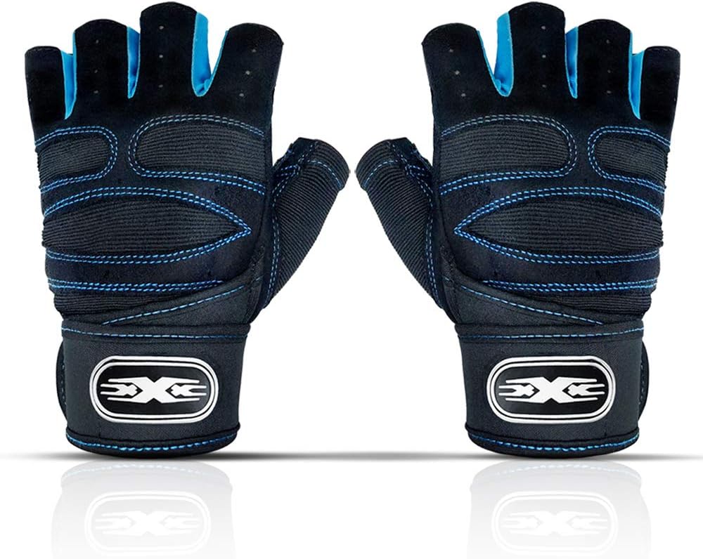 Workout Gloves for Men & Women, Gym Weight Lifting Gloves with Wrist Wrap Support, Breathable & Non-Slip, Full Palm Protection, Great for Fitness Exercise, Training, Running, Cycling