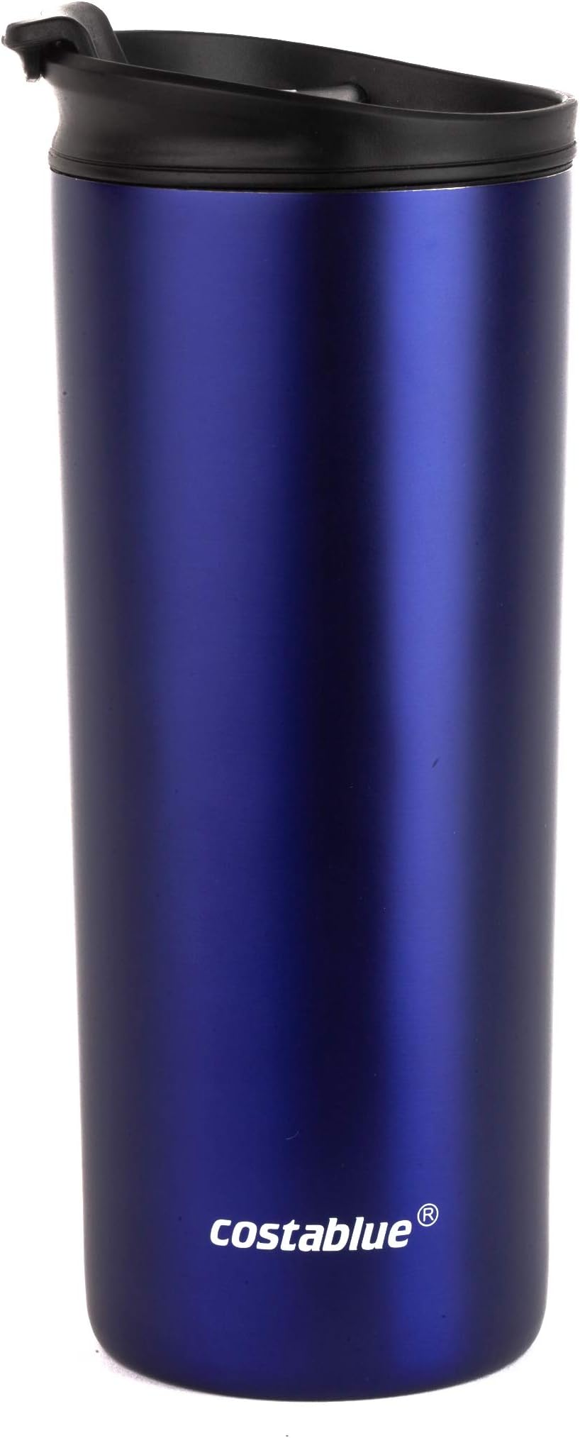 Costablue Vacuum Insulated Stainless Steel Travel mug 16 Ounce Easy to clean ; leak proof lid; Matte Blue