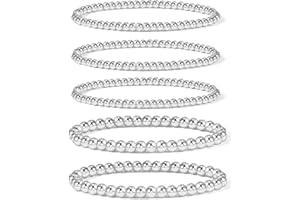 Elegance 11 designs 14K Gold Plated Bead Ball Bracelet Stretchable Elastic Gold Beaded Bracelets for Women