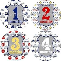 Baby Boy Month Stickers Monthly Baby Milestone Stickers Bodysuit Stickers Police Man Cop Car Badge Baby Age Stickers