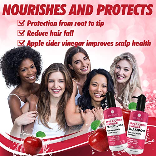 Apple Cider Vinegar Shampoo and Conditioner Set Sulfate and Paraben