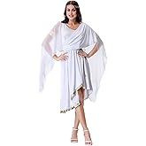 AGCOAH Greek Goddess Costume Women Adult White Toga Dress Classic Halloween Roman Grecian Princess Cosplay Dress Up