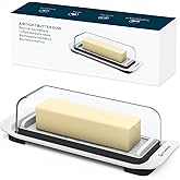 KITCHENDAO Airtight Butter Dish with Lid for Countertop and Refrigerator Door Shelf, Butter Keeper, Plastic Butter Holder Tra