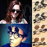 FUNOC® Vintage 50s Unisex Sunglasses Steampunk Flip Up Cyber Round Goggles Glasses