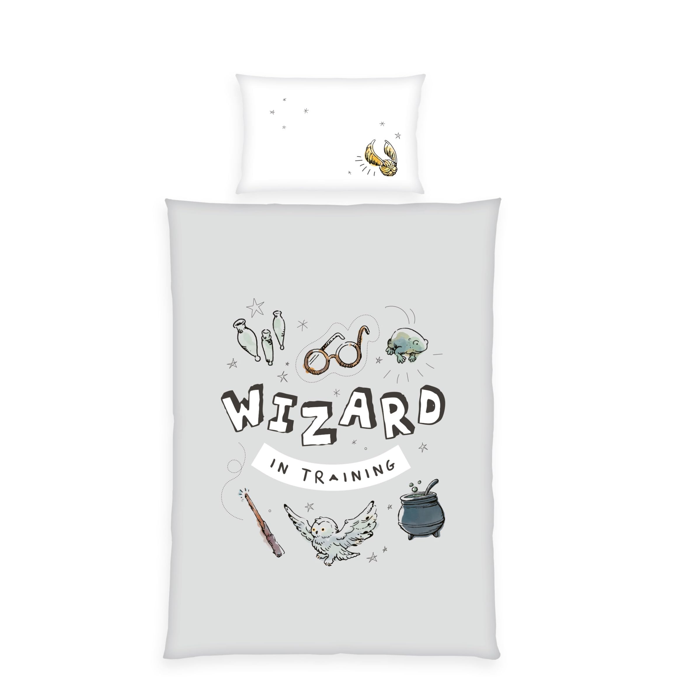 Herding Harry Potter Bed Linen, Pillowcase 40 x 60 cm with Reversible Motif, Duvet Cover 100 x 135 cm, with Zip, 100% Cotton/Renforcé