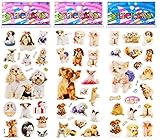 3 Sheets Puffy Dimensional Scrapbooking Party Stickers-FREE USA SHIPPING - PUPPIES DOGS