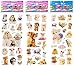 3 Sheets Puffy Dimensional Scrapbooking Party Stickers-FREE USA SHIPPING - PUPPIES DOGS