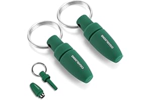 Demcigar Cigar Punch, Sharp Cutter Punch with Key Chain, Mini Portable Cigar Opener Tool for 7 mm Drill,2 Pack (Green)