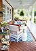 Fab Habitat Tangier Recycled Plastic Rug, Regatta Blue & White, (4' x 6')