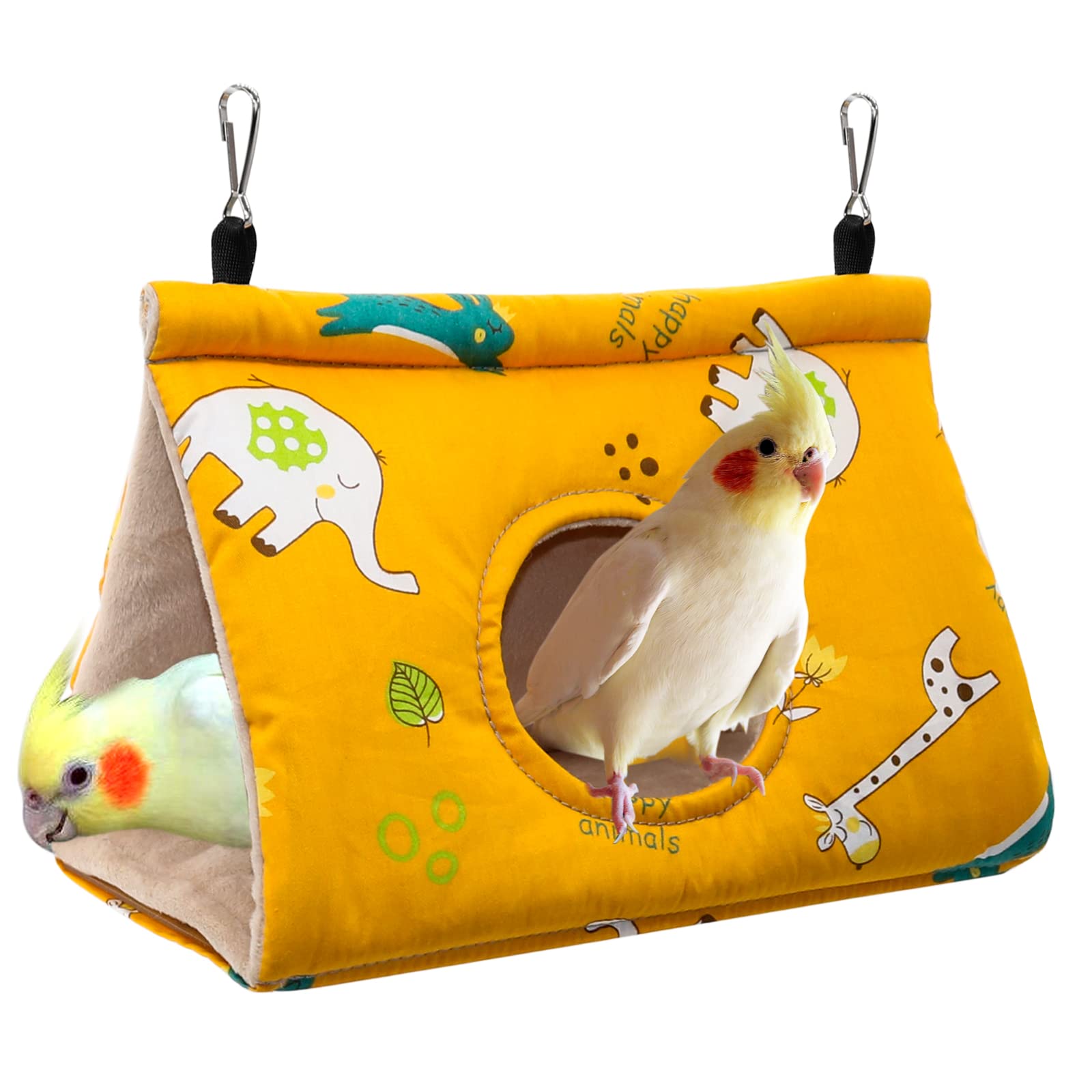 RANYPET Winter Warm Bird Nest House - Hanging Hammock Velvet Shed Hut Cage Plush Fluffy Birds Hideaway Sleeping Bed Fuzzy for Parrot Parakeet Cockatiels Budgies Lovebird African Grey