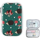 ZZKKO Hedgehog Mushroom Pencil Bag Case Zipper Pencil Holder Organizer Stationary Pen Bag Cosmetic Makeup Bag Pouch Purse for School Office Supplies