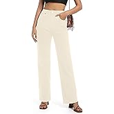 Guaile Women's Jeans High Waisted Straight Leg Stretchy Jeans Trendy Wide Leg Tummy Control Loose Casual Denim Pants