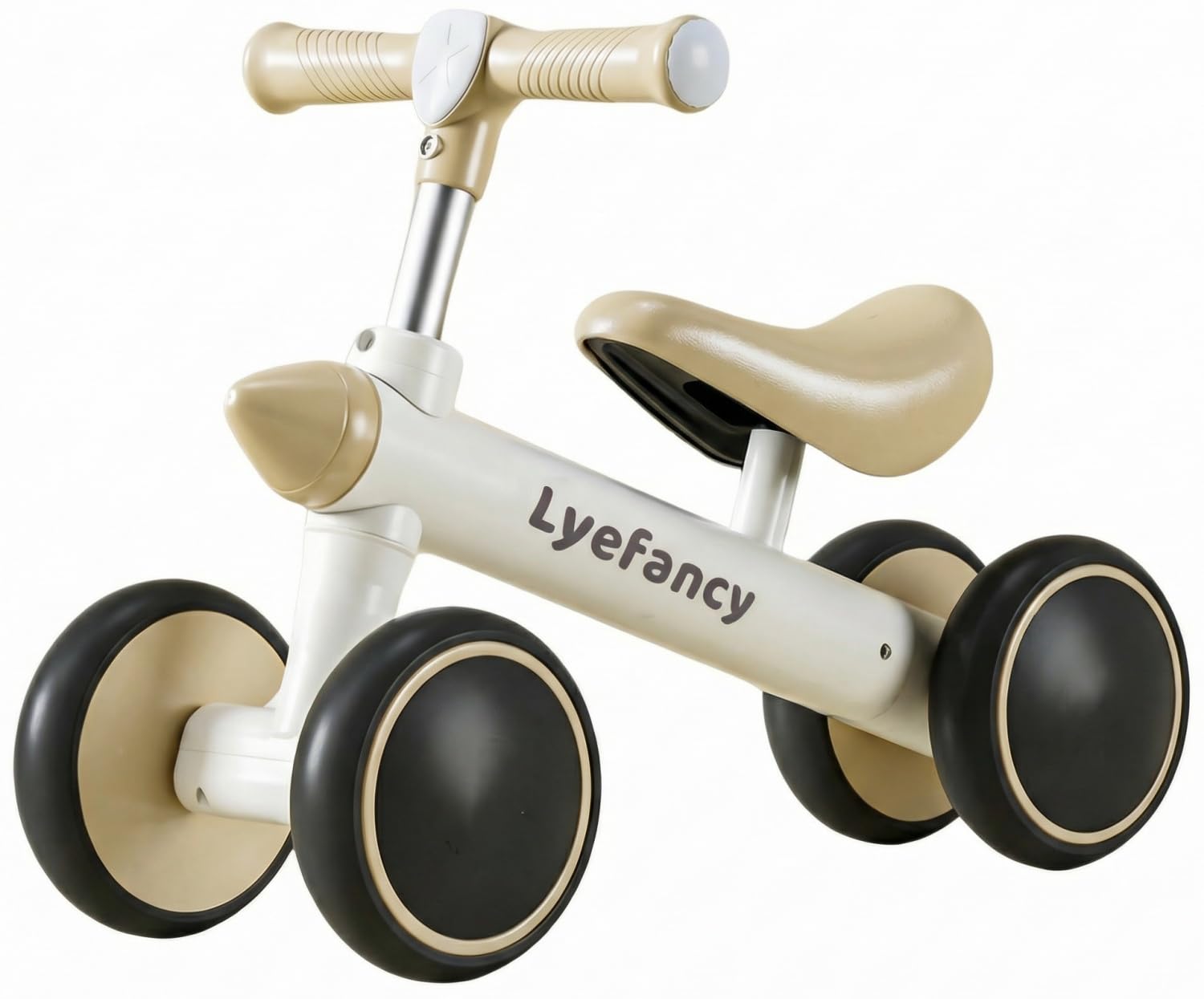 Lyefancy Balance Bike for 1-2 Years Old, Baby Ride-On Toys First Bike for Girls Boys, Toddler Balance Bike 4 Wheels Infant Bike, Baby Walker Bicycle Birthday Gifts for Toddlers(White)