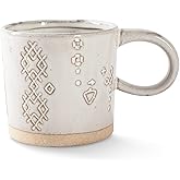 FRINGE STUDIO Marks White Stoneware Mug, 13 fl oz, Beige,335002