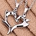 YAZILIND 2pcs Mens Womens Puzzle Stainless Steel Love Pendant Couple Necklace 17